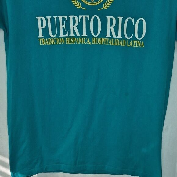 Vintage Puerto Rico Graphic Teal T-Shirt Size Large - Picture 3 of 9